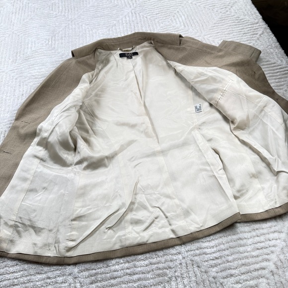 Alex Marie Blazer Women's 8 Beige Linen Blend Work Office Capsule Chic Business - Picture 5 of 11